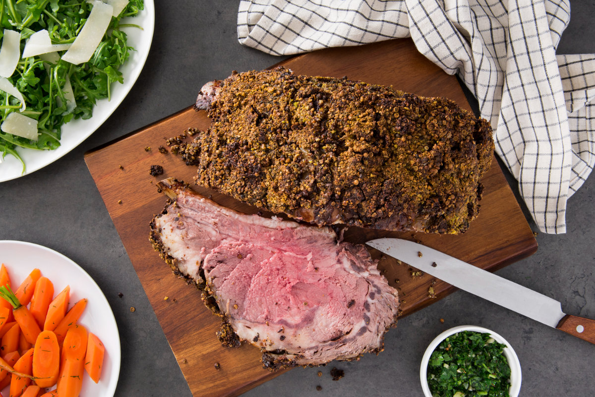 Carve Pistachio-Crusted Prime Rib Roast